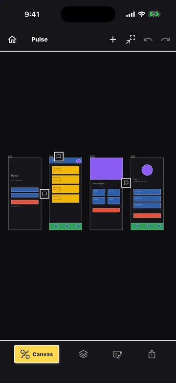 Roughflow's Roughs list shown in both light and dark theme
